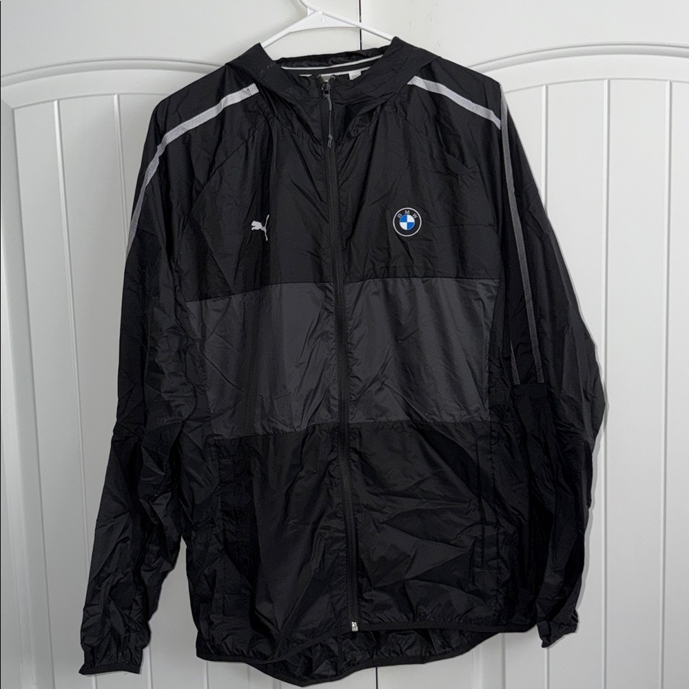 Puma BMW Black and Gray Windbreaker